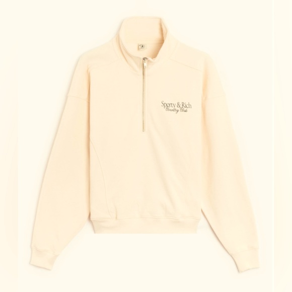 Sporty & Rich Tops - NWOT Sporty & Rich SR Country Club Women's 1/4 Zip Fleece Jacket Cream Small